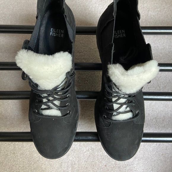 EILEEN FISHER Women Calm Leather Boots - Picture 2 of 7